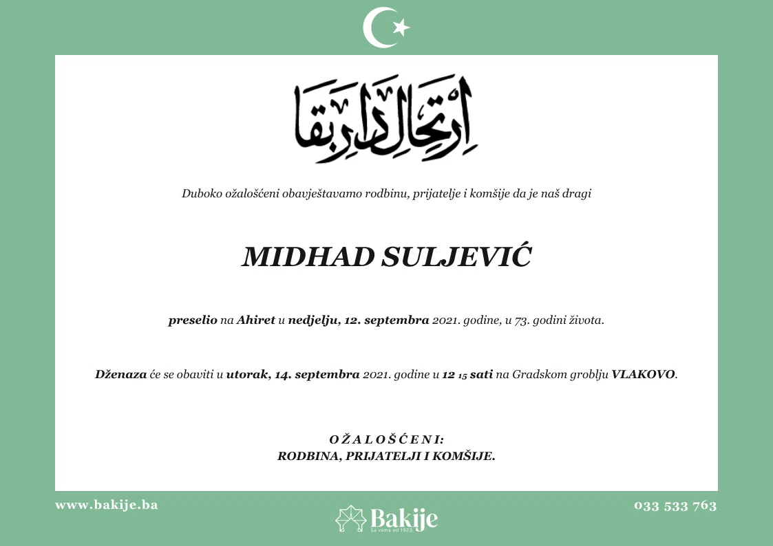 Smrtovnica — Midhad Suljević
