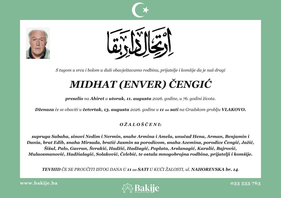 Smrtovnica — Midhat (Enver) Čengić
