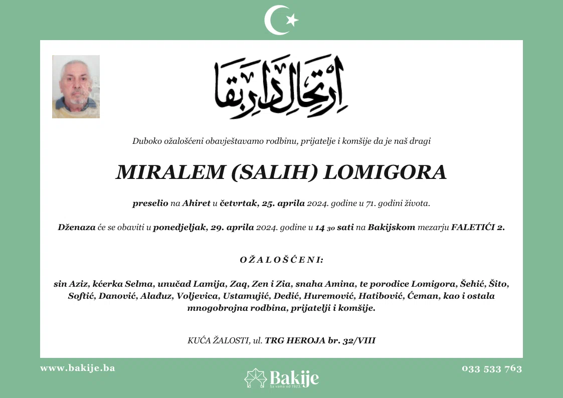 Smrtovnica — Miralem (Salih) Lomigora