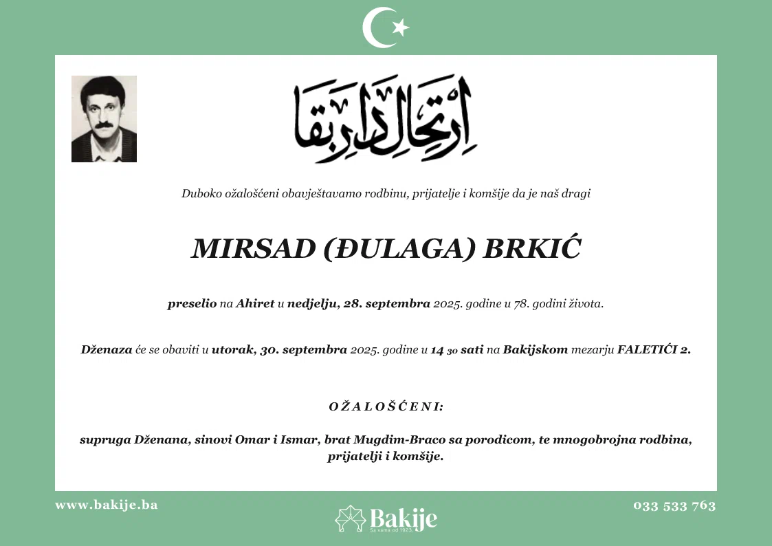 Smrtovnica — Mirsad (Đulaga) Brkić