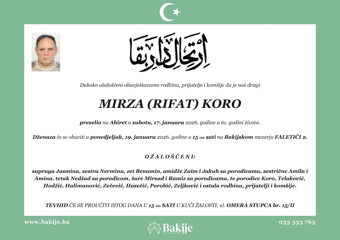Smrtovnica — Mirza (Rifat) Koro