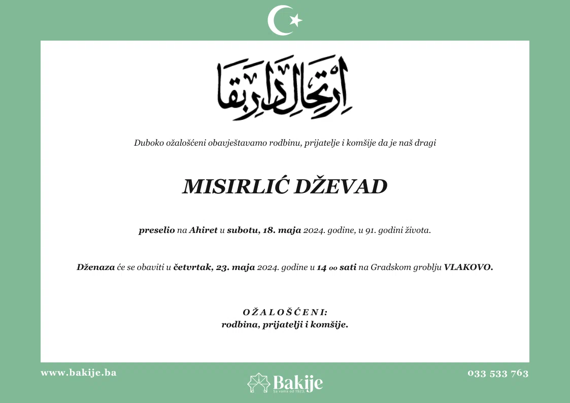 Smrtovnica — Misirlić Dževad