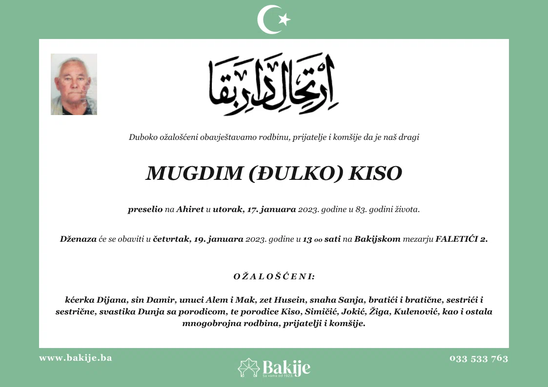 Smrtovnica — Mugdim (Đulko) Kiso