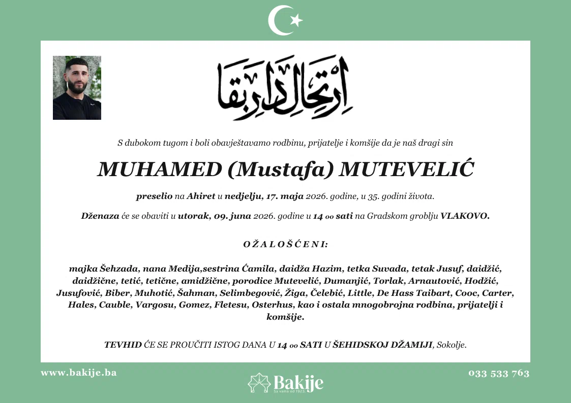 Smrtovnica — Muhamed (Mustafa) Mutevelić