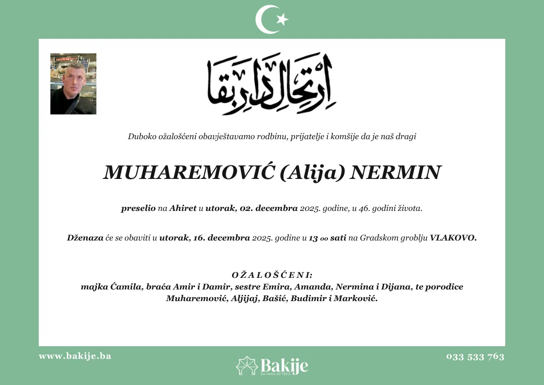 Smrtovnica — Muharemović (Alija) Nermin