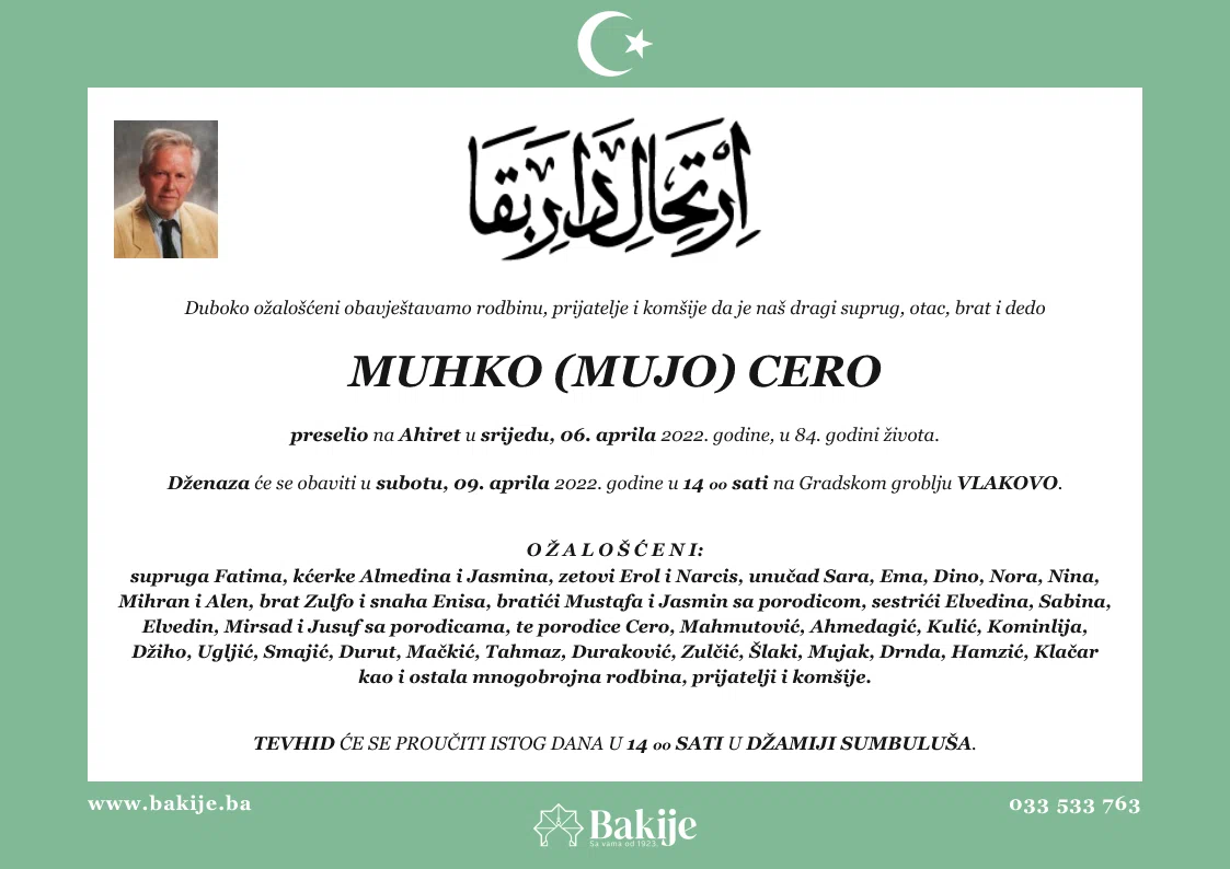 Smrtovnica — Muhko (Mujo) Cero
