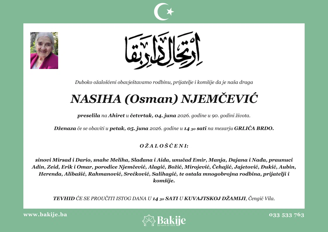 Smrtovnica — Nasiha (Osman) Njemčević