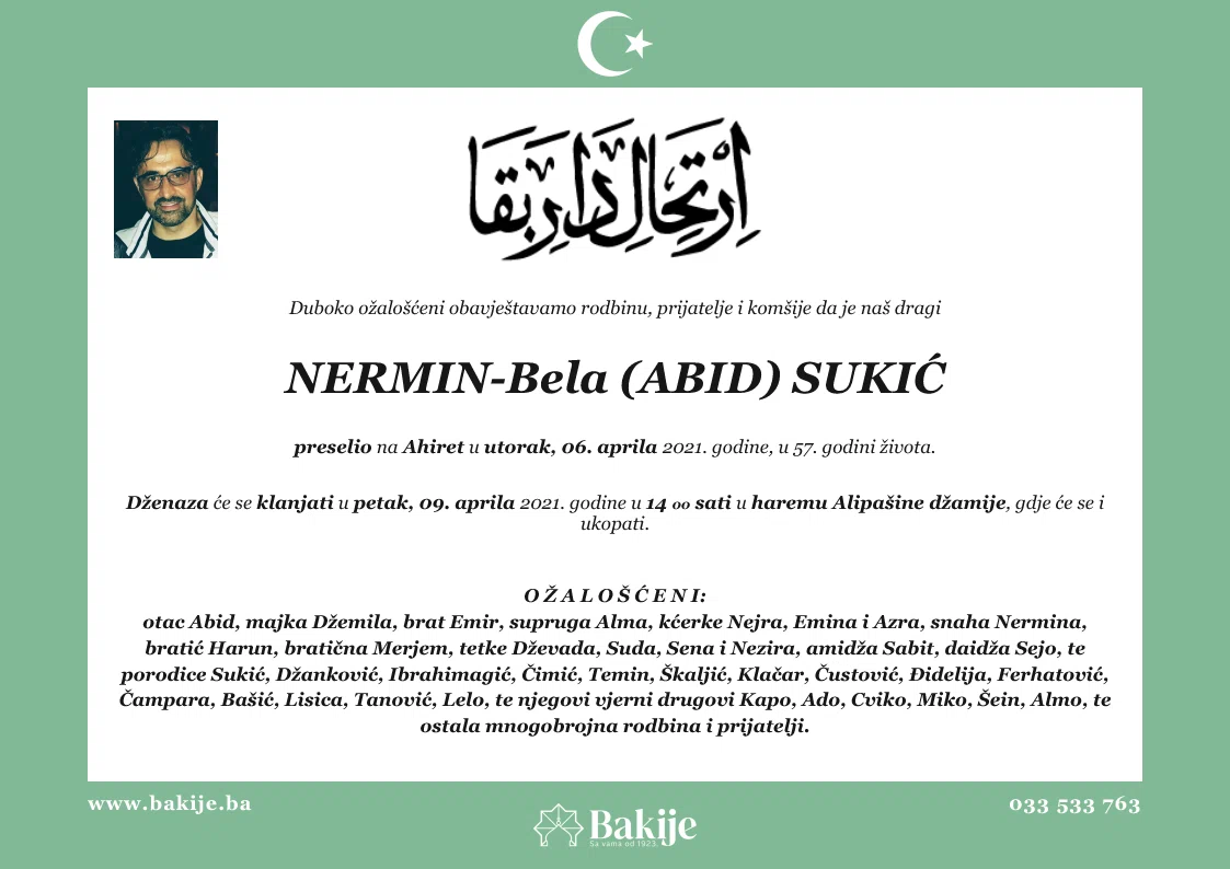 Smrtovnica — Nermin-Bela (Abid) Sukić