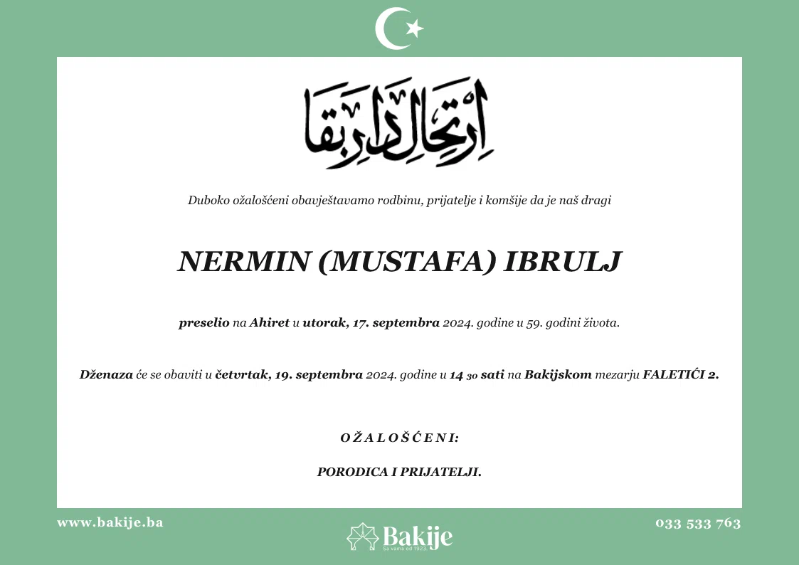 Smrtovnica — Nermin (Mustafa) Ibrulj