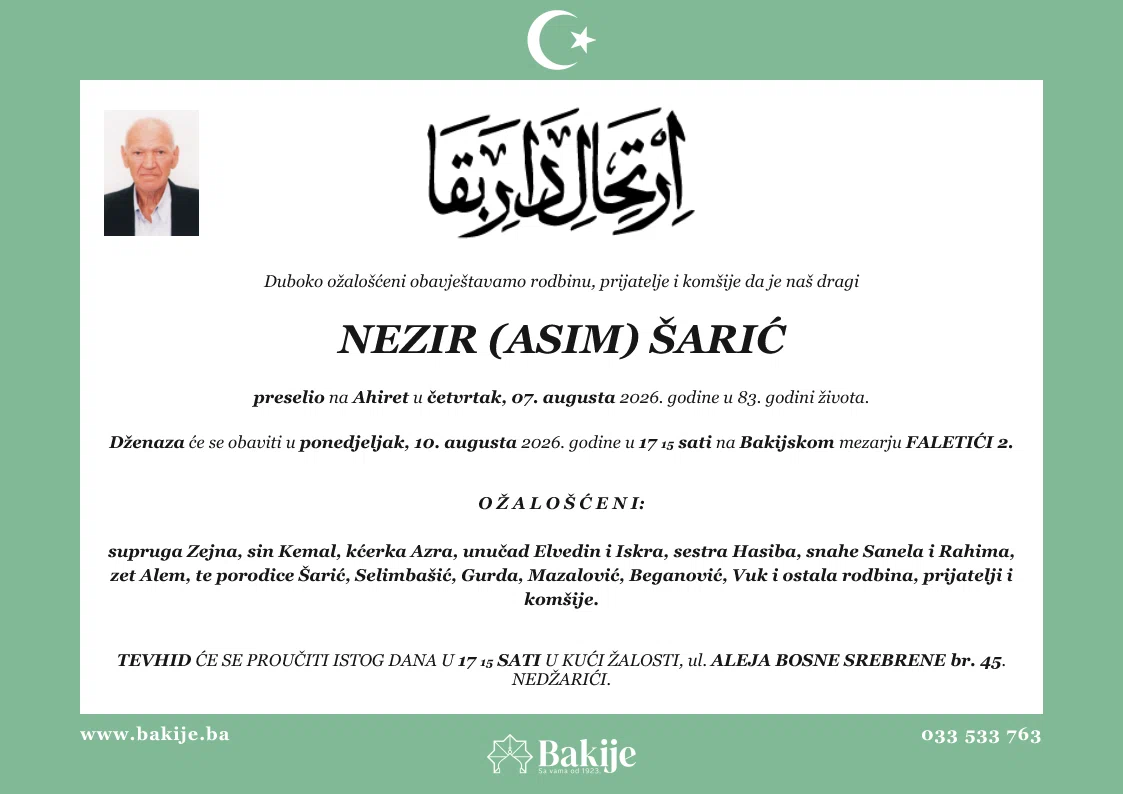 Smrtovnica — Nezir (Asim) Šarić