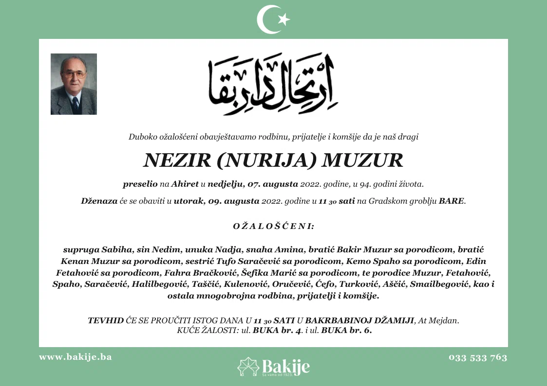 Smrtovnica — Nezir (Nurija) Muzur