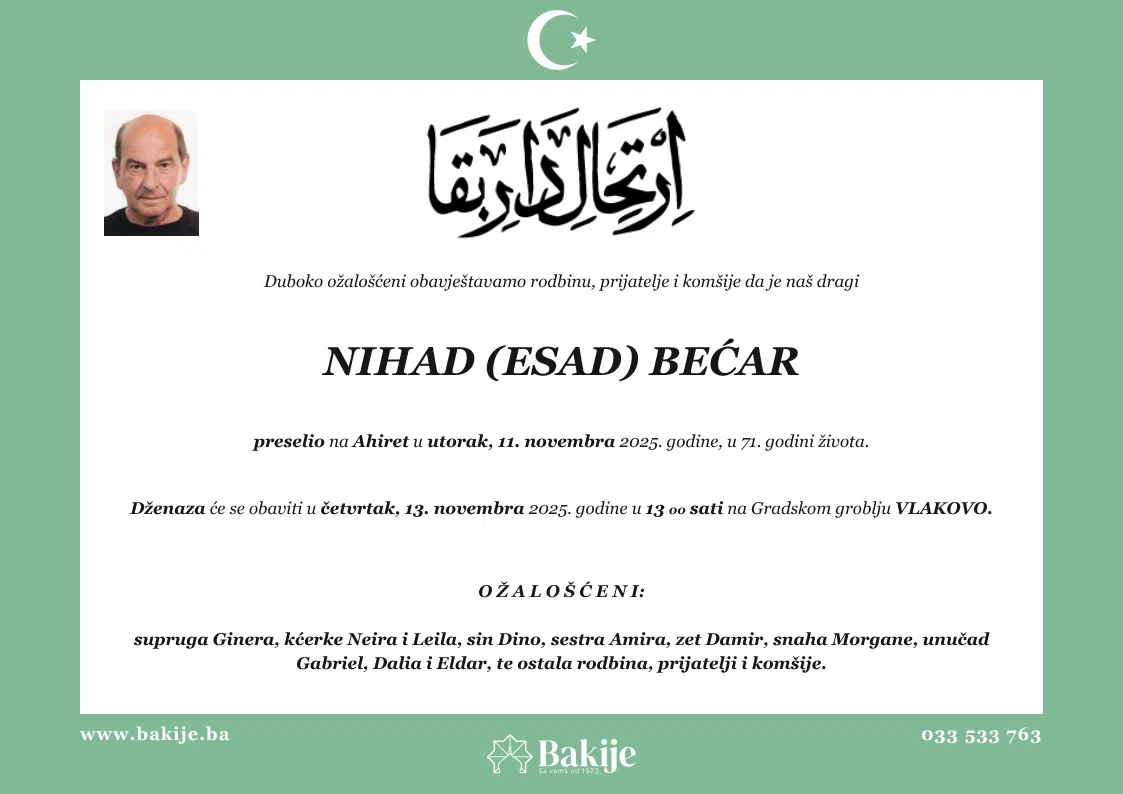 Smrtovnica — Nihad (Esad) Bećar