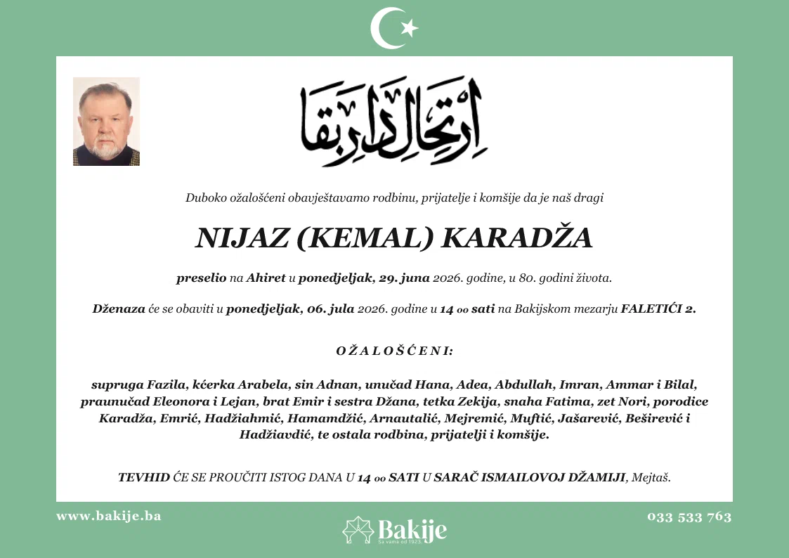 Smrtovnica — Nijaz (Kemal) Karadža