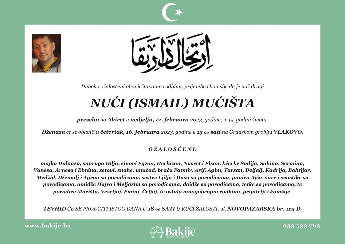 Smrtovnica — Nući (Ismail) Mućišta
