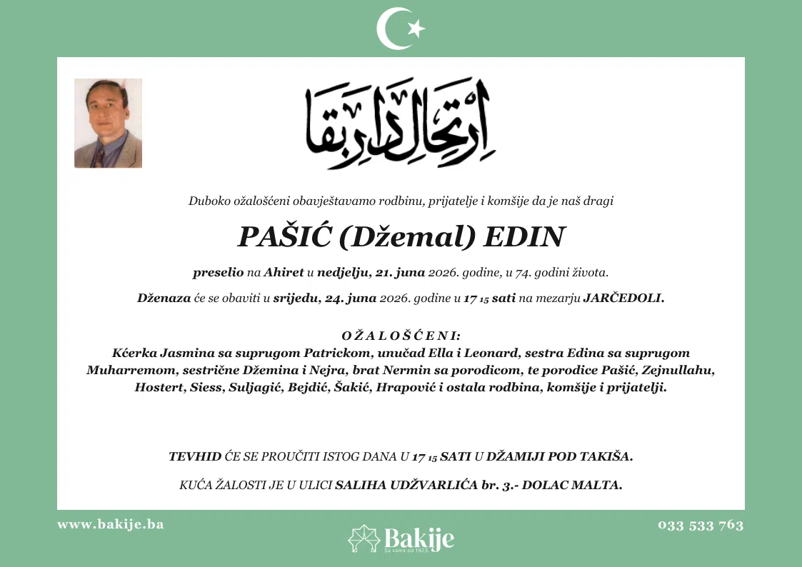 Smrtovnica — Pašić (Džemal) Edin