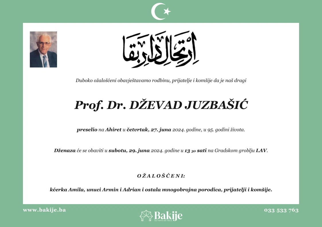 Smrtovnica — Prof. Dr. Dževad Juzbašić