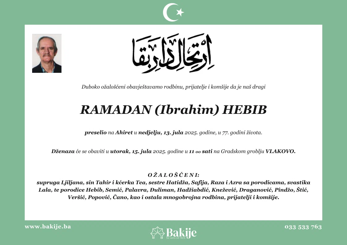 Smrtovnica — Ramadan (Ibrahim) Hebib