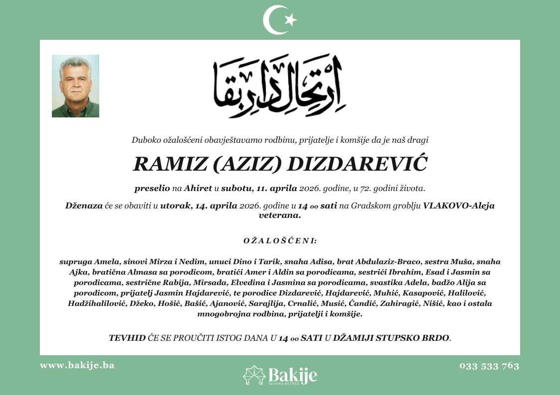 Smrtovnica — Ramiz (Aziz) Dizdarević