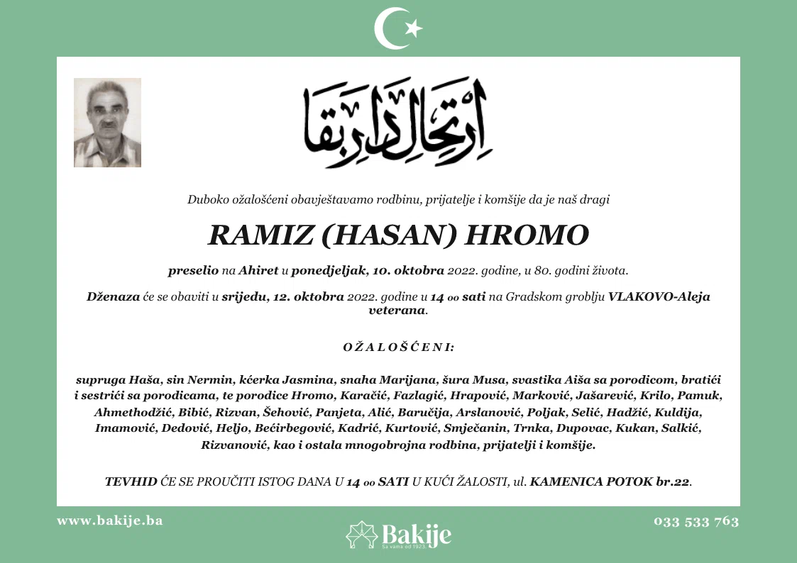 Smrtovnica — Ramiz (Hasan) Hromo