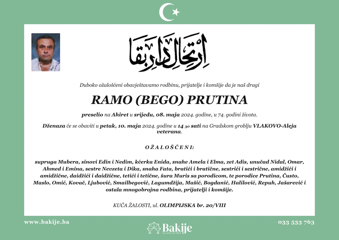 Smrtovnica — Ramo (Bego) Prutina