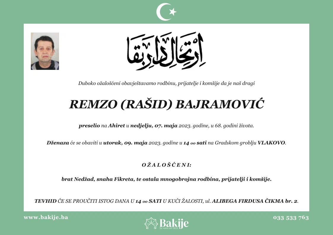 Smrtovnica — Remzo (Rašid) Bajramović