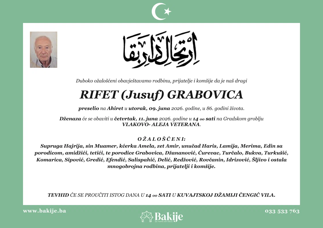 Smrtovnica — Rifet (Jusuf) Grabovica