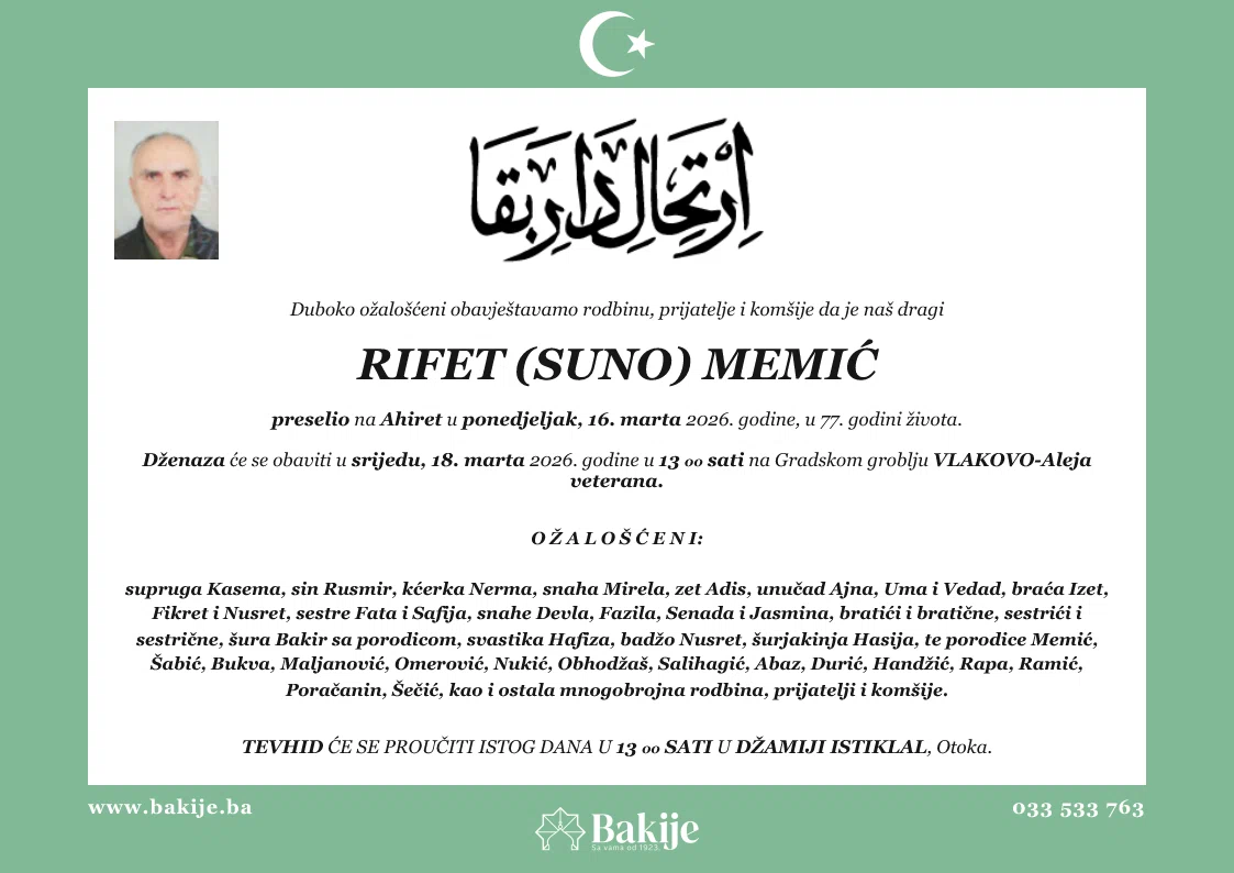 Smrtovnica — Rifet (Suno) Memić