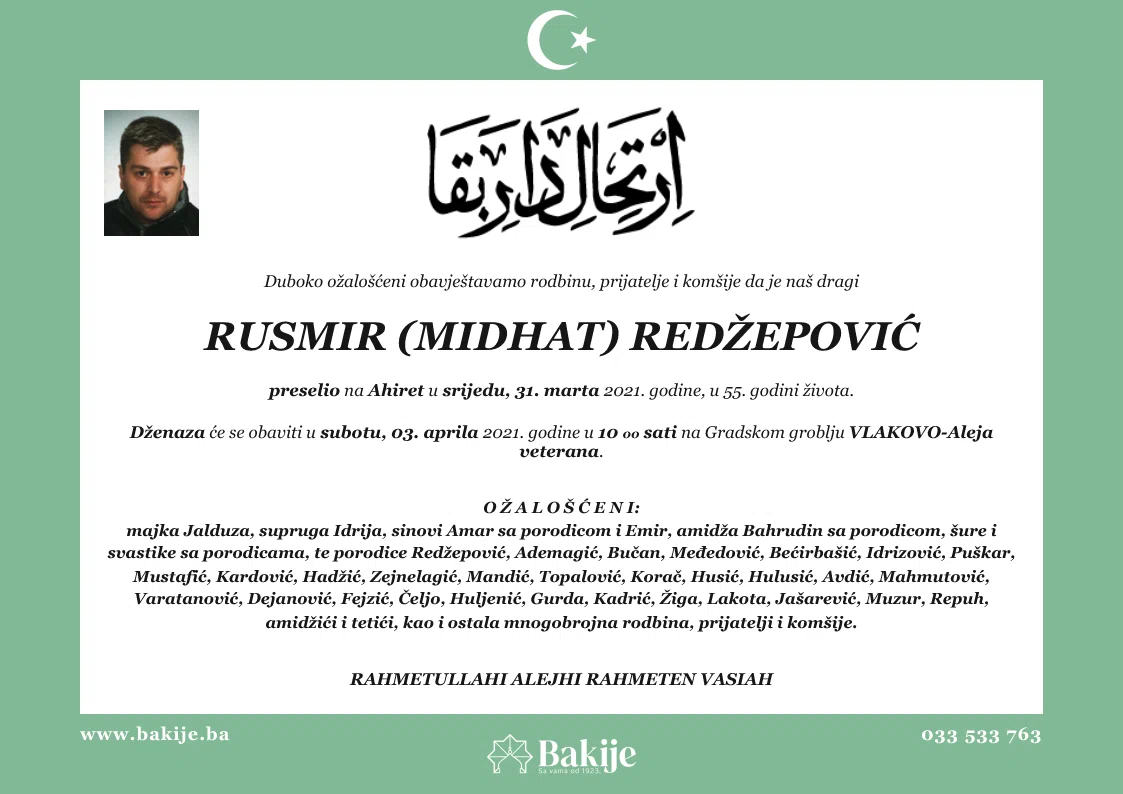 Smrtovnica — Rusmir (Midhat) Redžepović