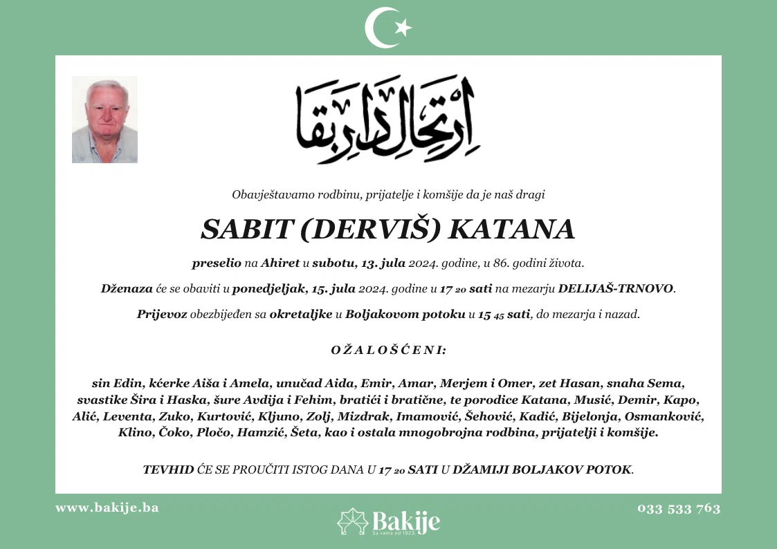 Smrtovnica — Sabit (Derviš) Katana