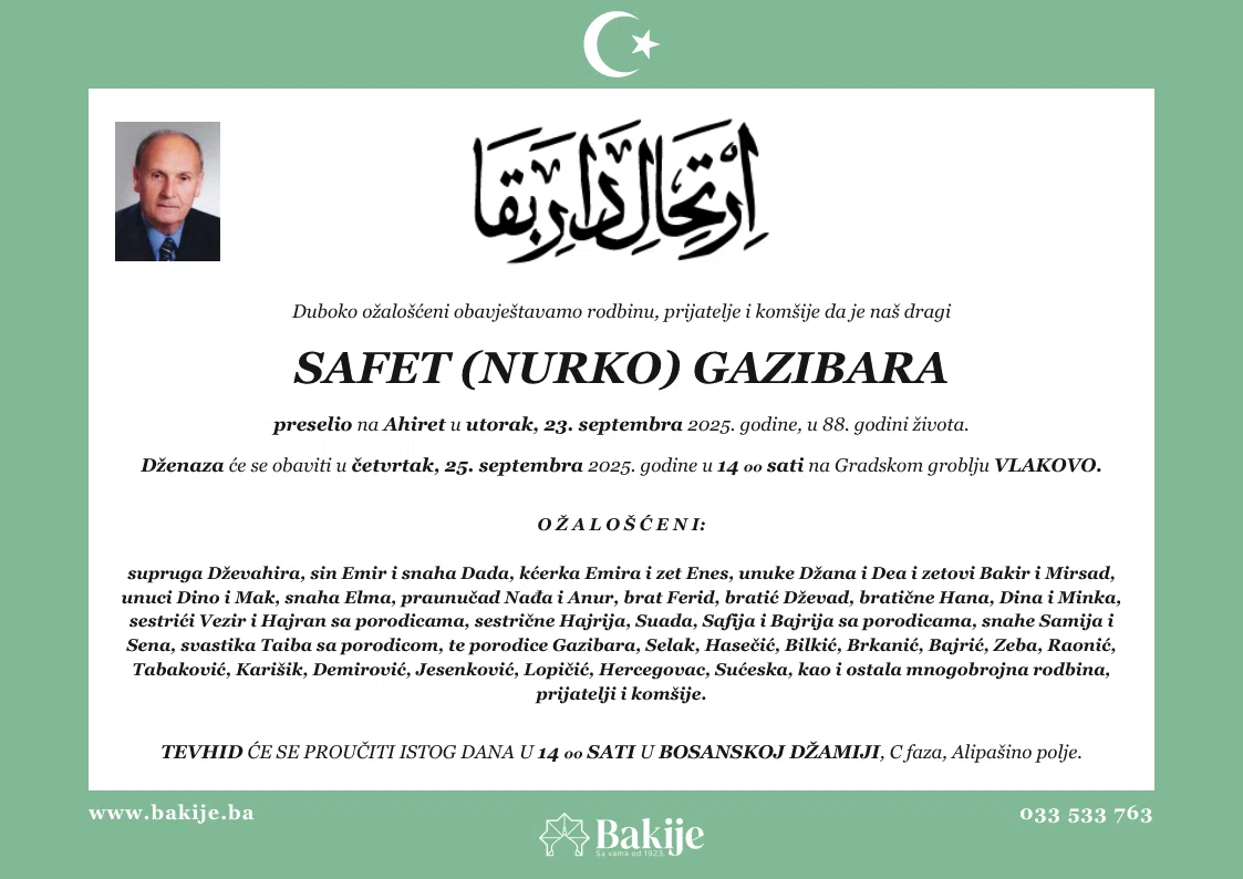 Smrtovnica — Safet (Nurko) Gazibara