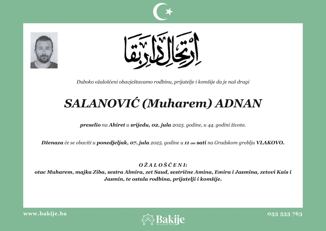 Smrtovnica — Salanović (Muharem) Adnan