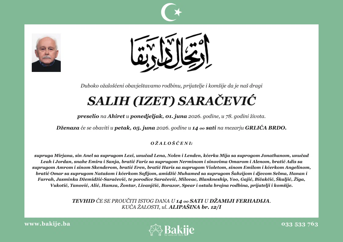 Smrtovnica — Salih (Izet) Saračević