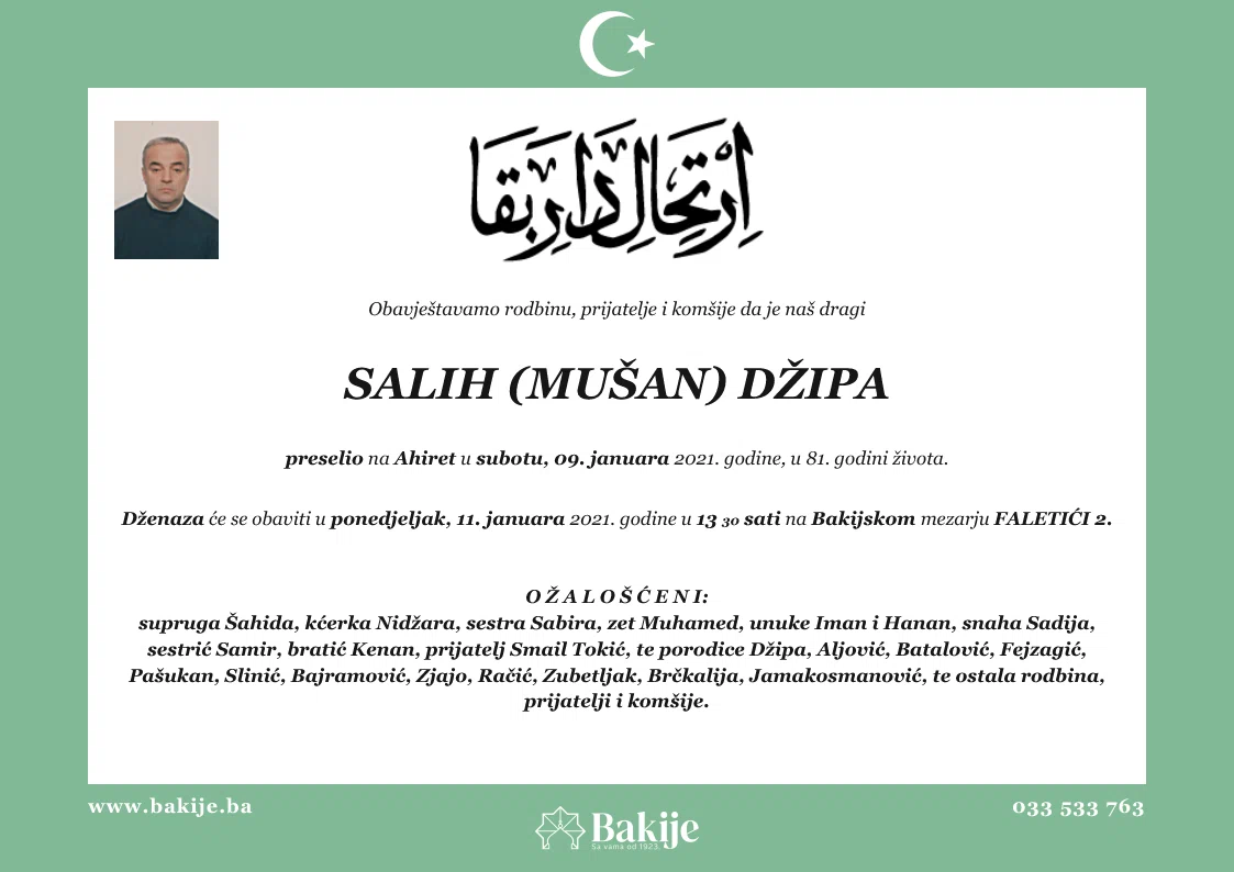 Smrtovnica — Salih (Mušan) Džipa