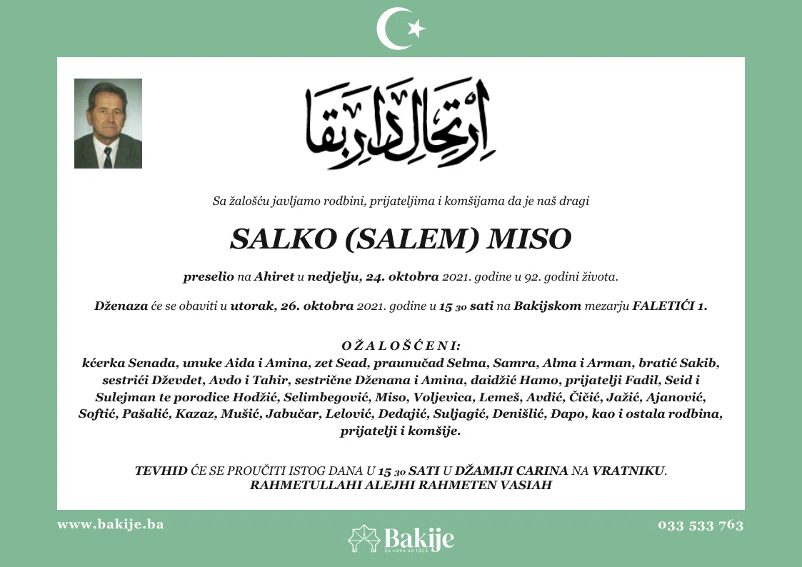 Smrtovnica — Salko (Salem) Miso