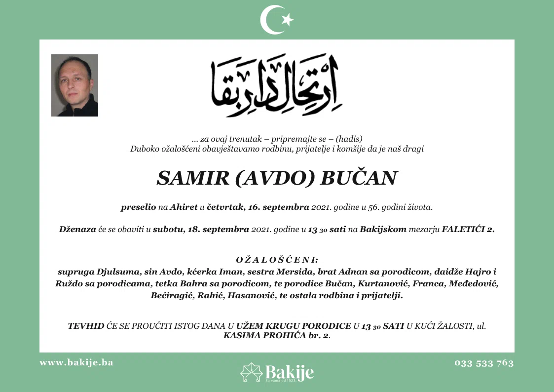 Smrtovnica — Samir (Avdo) Bučan