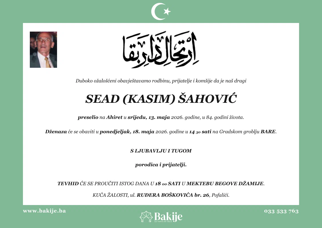 Smrtovnica — Sead (Kasim) Šahović
