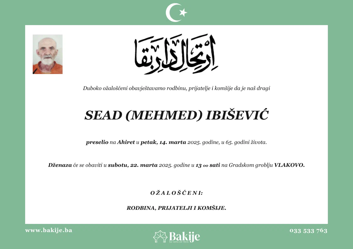 Smrtovnica — Sead (Mehmed) Ibišević