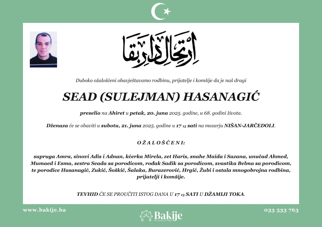 Smrtovnica — Sead (Sulejman) Hasanagić