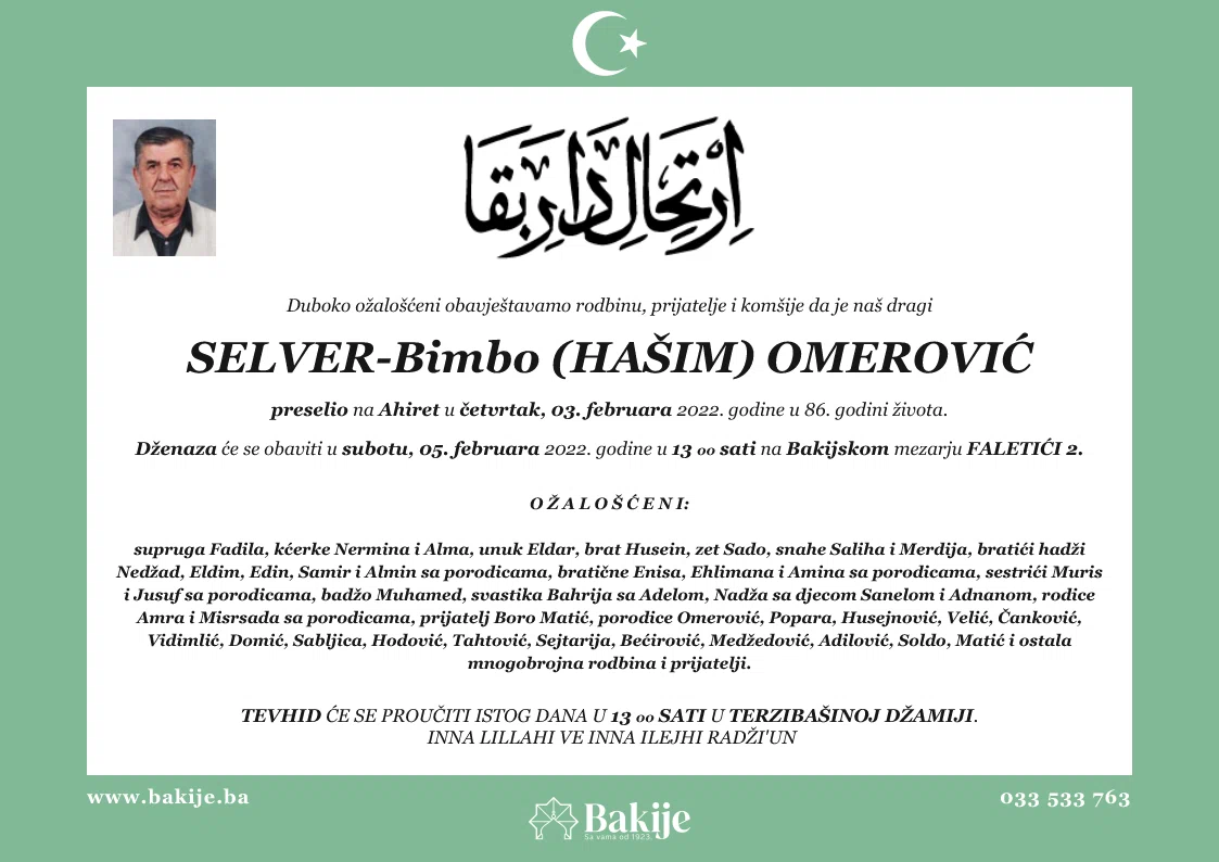 Smrtovnica — Selver-Bimbo (Hašim) Omerović