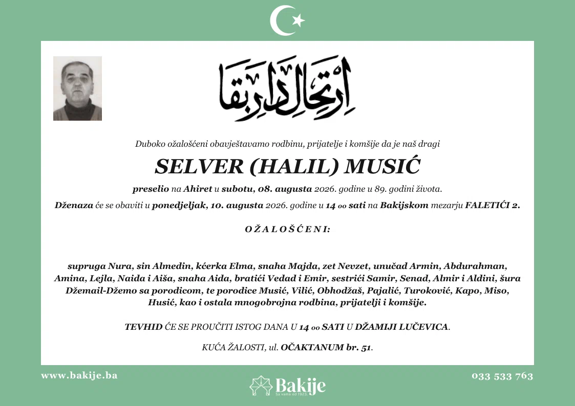 Smrtovnica — Selver (Halil) Musić