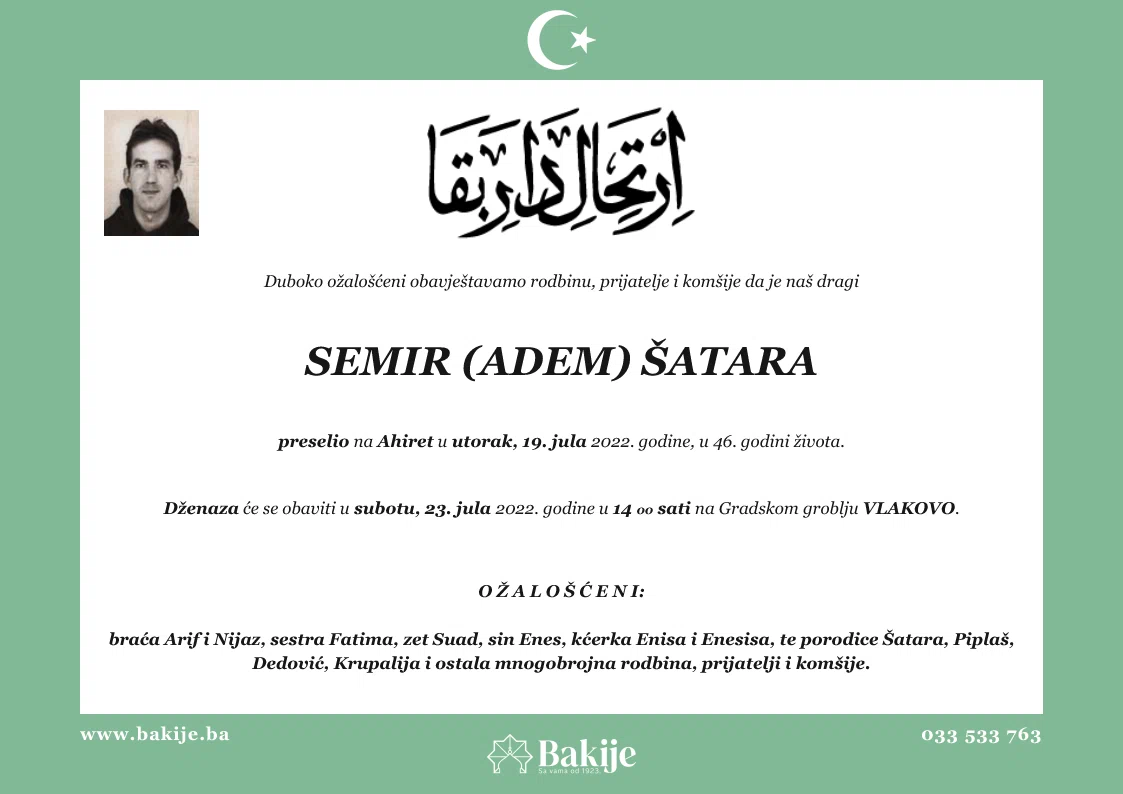 Smrtovnica — Semir (Adem) Šatara