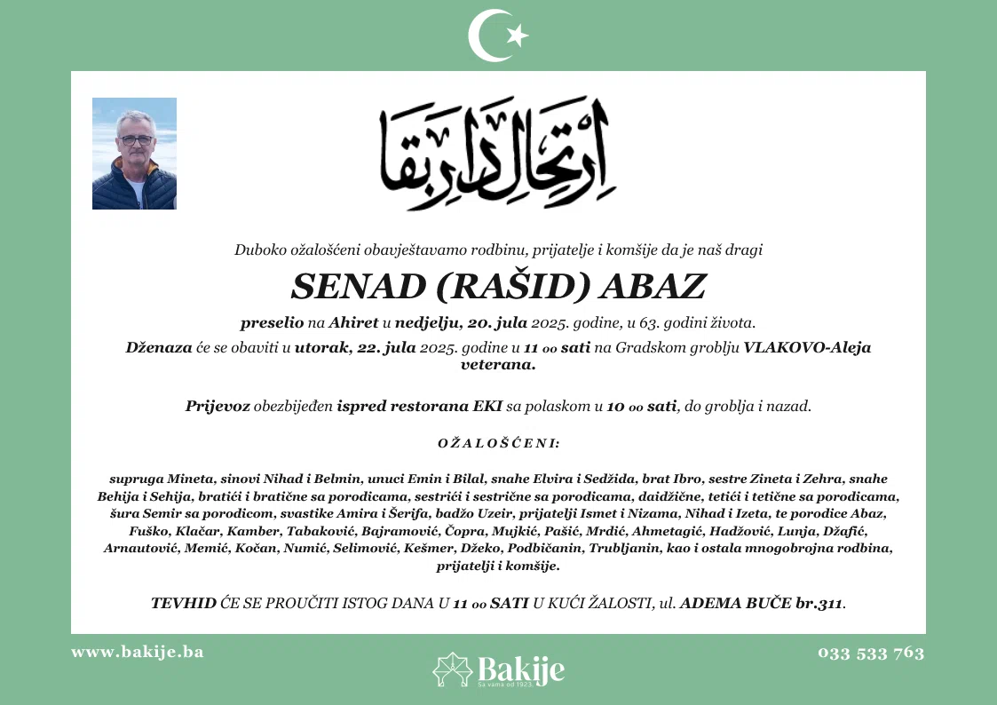 Smrtovnica — Senad (Rašid) Abaz