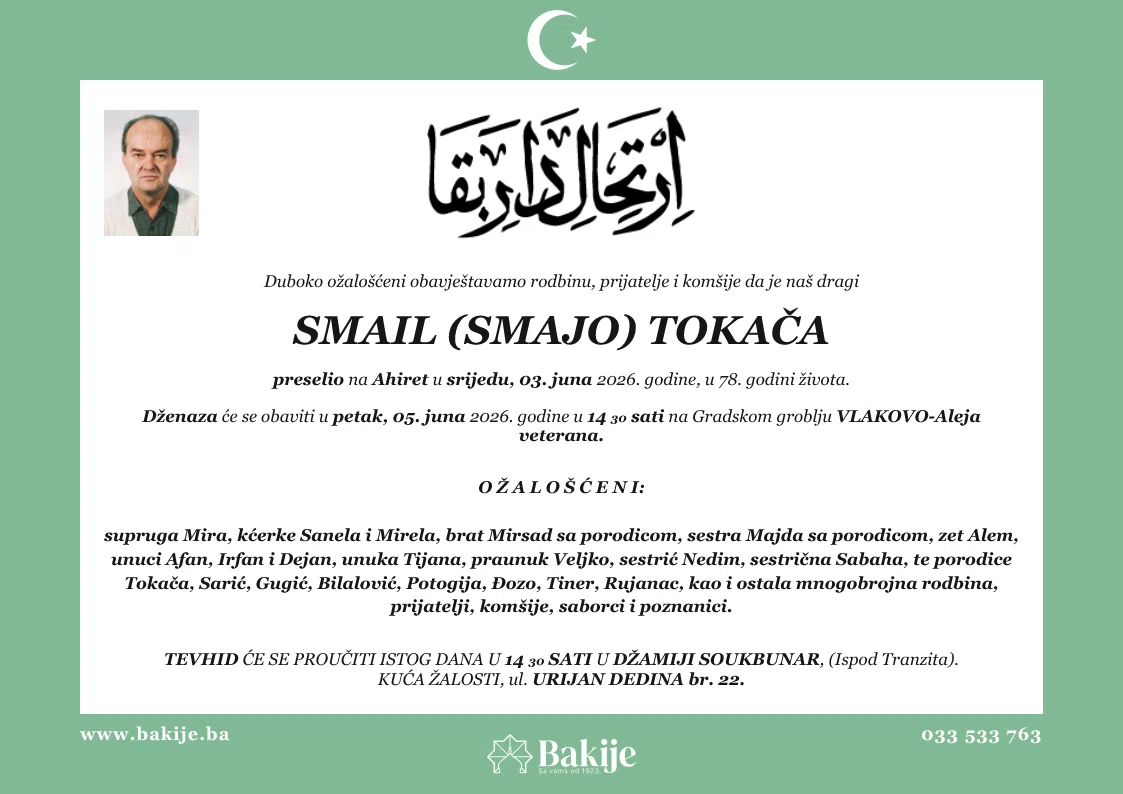 Smrtovnica — Smail (Smajo) Tokača