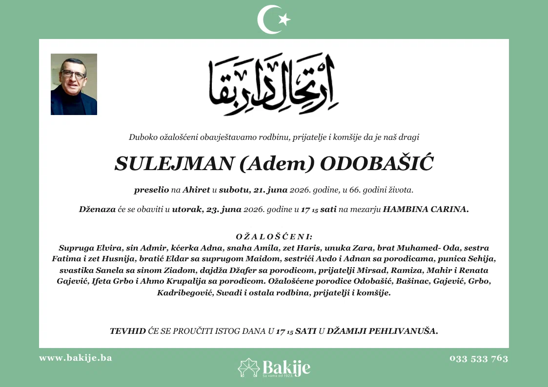 Smrtovnica — Sulejman (Adem) Odobašić