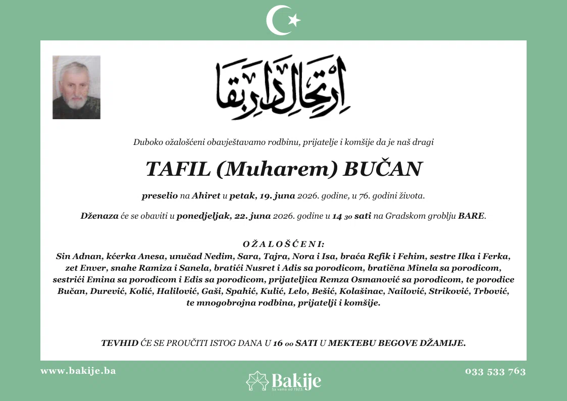Smrtovnica — Tafil (Muharem) Bučan