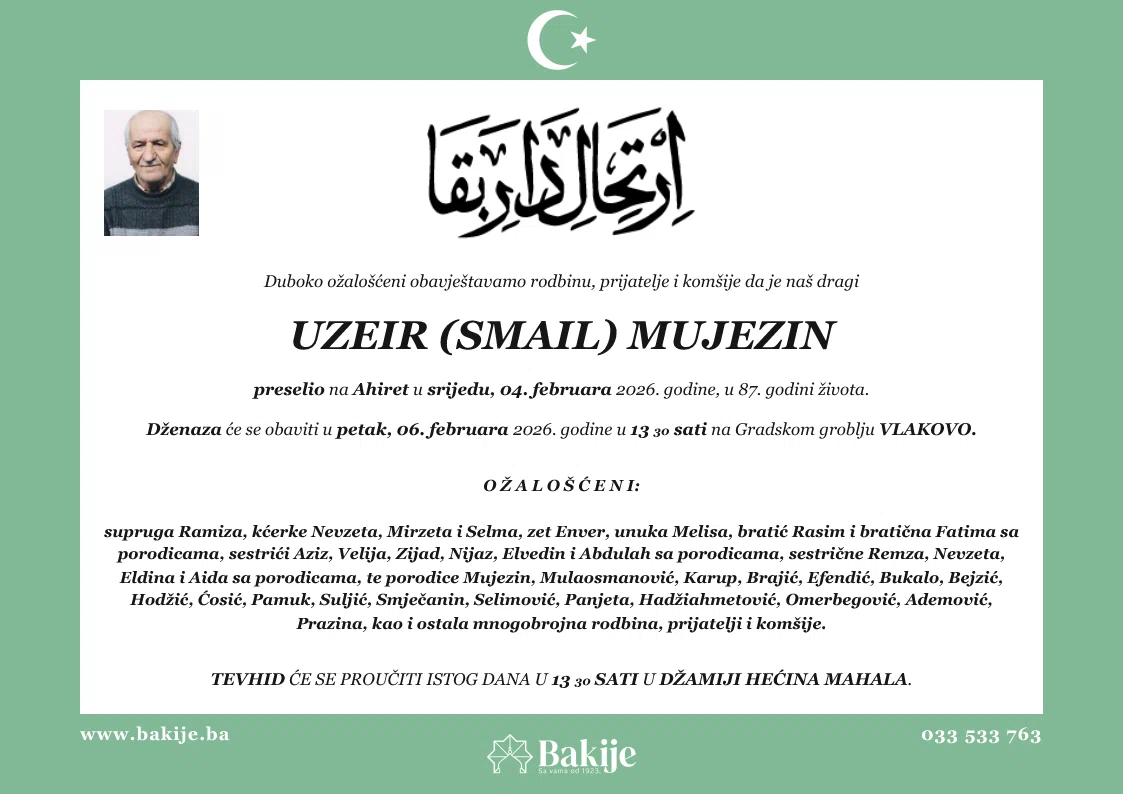 Smrtovnica — Uzeir (Smail) Mujezin