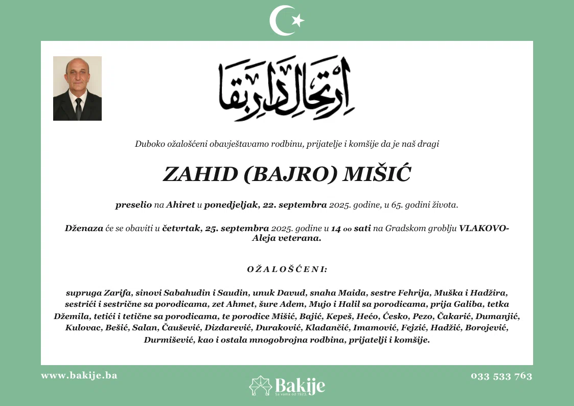 Smrtovnica — Zahid (Bajro) Mišić