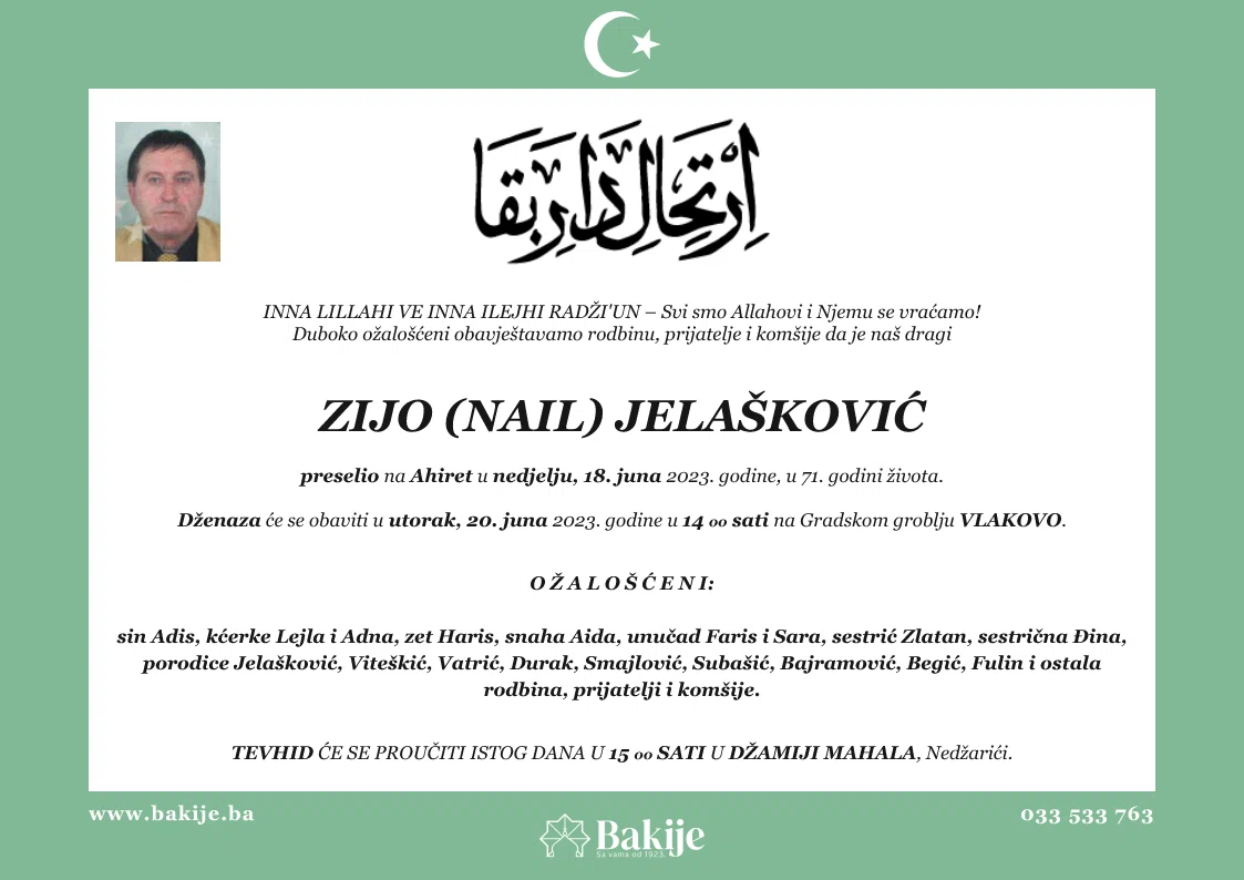 Smrtovnica — Zijo (Nail) Jelašković