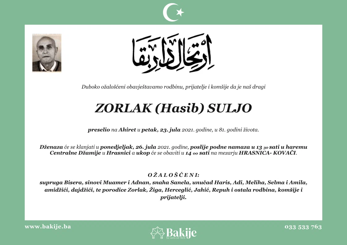 Smrtovnica — Zorlak (Hasib) Suljo